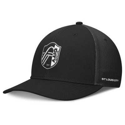 MLS St. Louis City SC Black Structured Mesh Back Hat: Cotton, Snap Closure, Tagless