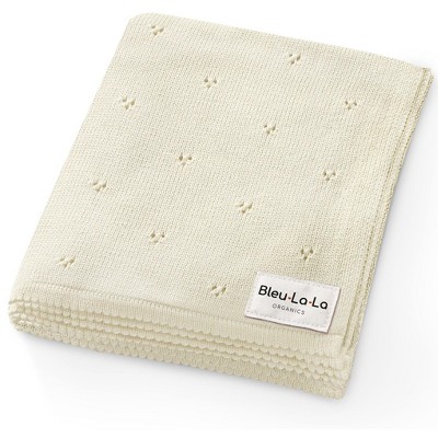 Luxury 100% Organic Cotton Pointelle Baby Receiving Swaddle Blanket for Infants Boys and Girls