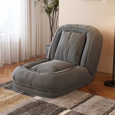 QingMoon Upholstered Human Dog Bed, Foldable Sofa Bed For Adults & Pets With 5 Adjustable Positions 2 Pillows For Bedroom & Living Room