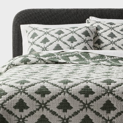 Holiday Matelasse Quilt Set Green - Threshold™