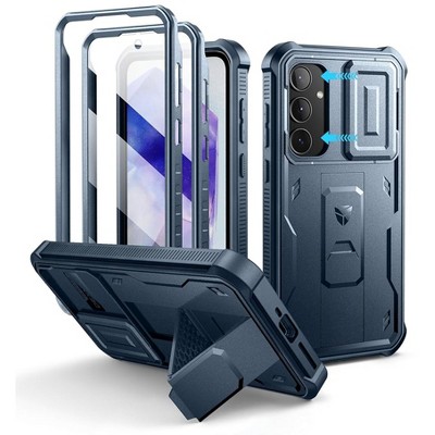 Dexnor for Samsung Galaxy A35-5G Case, [2 Front Frame] [Built-in Slide Camera Cover & Kickstand] Heavy Duty Shockproof Phone Case