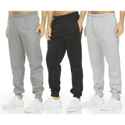 DARESAY [3-Pack] Men's Tech Fleece Joggers Dry Fit Performance Sweatpants