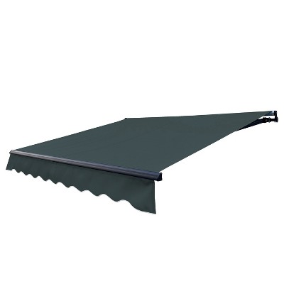 ALEKO 10 x 8 feet Retractable Black Frame Home Patio Canopy Awning 10'x8'