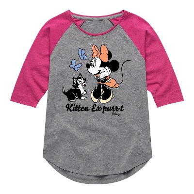 Girls' - Disney - Minnie Mouse Shirt Tail Raglan Graphic T-shirt