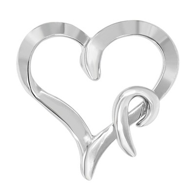 Haus of Brilliance Silver Heart Shaped Pendant Necklace