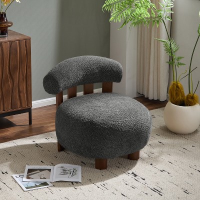 Christopher Knight Home Gareth Modern Wood Bouble Upholstered Accent Slipper Chair