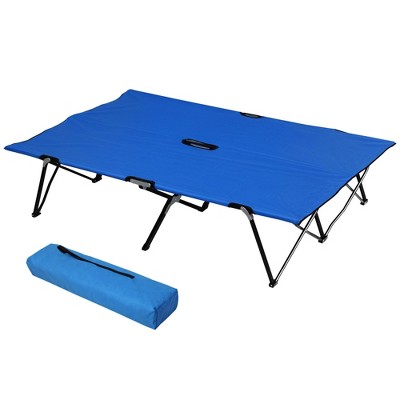 Outsunny 2 Person Folding Camping Cot, Portable Sleeping Cot with Carry Bag