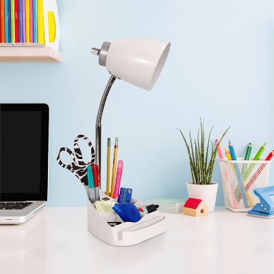 Creekwood Home Sleek Essentials 18.5" Flexible Coordinating Desk Lamp with USB Port and Storage