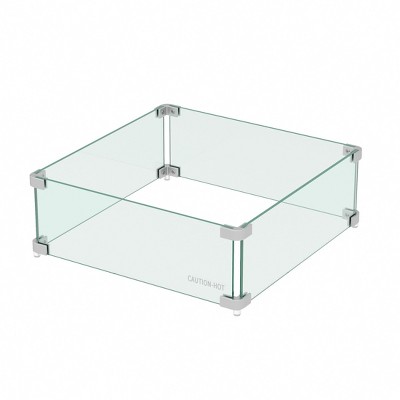 WestinTrends Sansom Square Tempered Glass Fire Flame Guard Clear