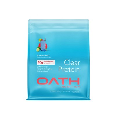 Oath Nutrition 18 Servings Clear Protein Powder - Icy Blue Raspberry: Gluten-Free Whey Isolate