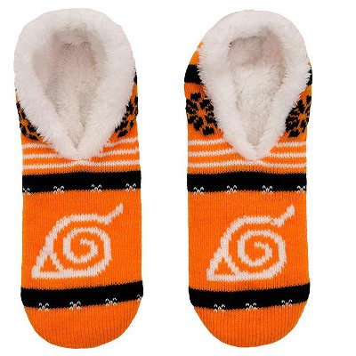 Naruto Shippuden Fair Isle Hidden Leaf Plush Slip On Sock