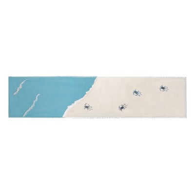 RightSide Designs Baby Crab and Beach Waves Coastal Table Runner