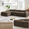 116" Modular L-Shaped Modular Sectional Cloud Sofa with High-Density Foam & Movable Ottoman, No Assembly Required - 2 of 4
