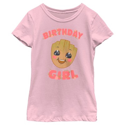 Girl's Marvel: Guardians of the Galaxy Baby Face Birthday Girl Groot T-Shirt