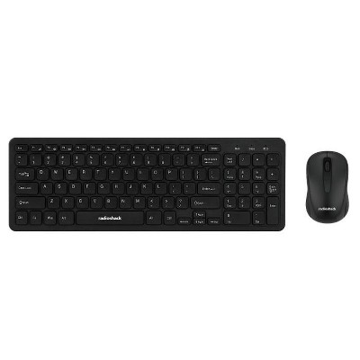 RadioShack Wireless Mouse And English Keyboard Combo, 2.4G Wireless Keyboard And Mouse Set, Black, Slim Design, Reliable Connectivity  2604811