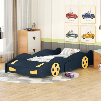 Platform Bed Frame Modern with Storage Compartment for Kids Bedroom Twin Size - 3irtyhousy
