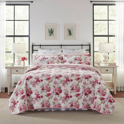 Laura Ashley Lidia Quilt Set Pink