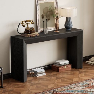 PAGED Fireplace-Inspired Console Table with Wood Veneer Top, Rustic Entryway Table, Entryway Sofa Side Table for Hallway, Living Room