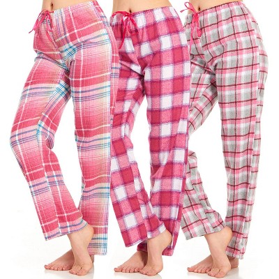 Women’s Flannel Pajama Pants - Ladies’ Soft Plaid Pajama Pants - Comfortable pajama pants for women, Pack Of 3