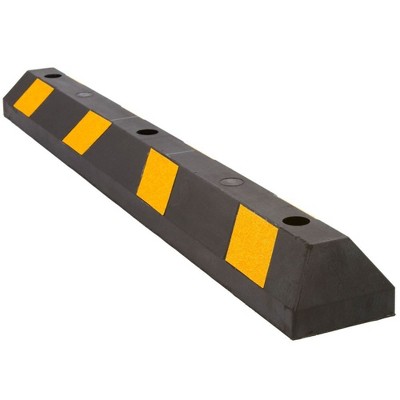 Guardian Parking Stop, 4 Foot Long Flexible Rubber Curb, Highly Visible Accessory with Mounting Holes for Job Sites and Garages, Black/Yellow