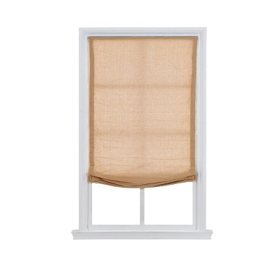 Home Basics Cordless Light Filtering Linen Fabric Relaxed Roman Shade