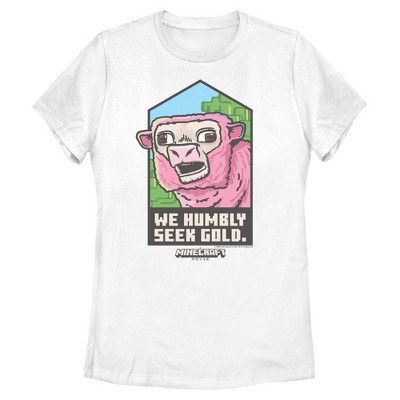 Womens A Minecraft Movie We Humbly Seek Gold Sheep Poster T Shirt