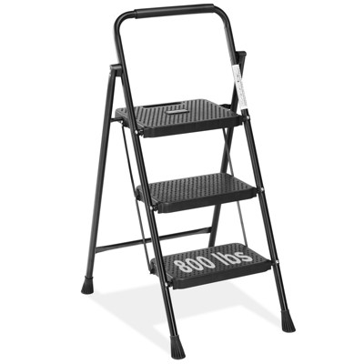Gulches Household portable 3-layer step ladder, with safety buckle stable and safe