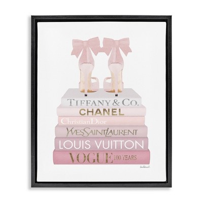 Stupell Industries Chic Shoes Glam Bookstack, 17" x 21"