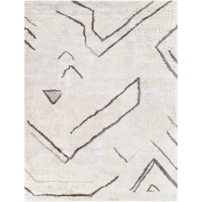 Balta Rugs Evander Abstract Medium Plush Shag Area Rug Cream
