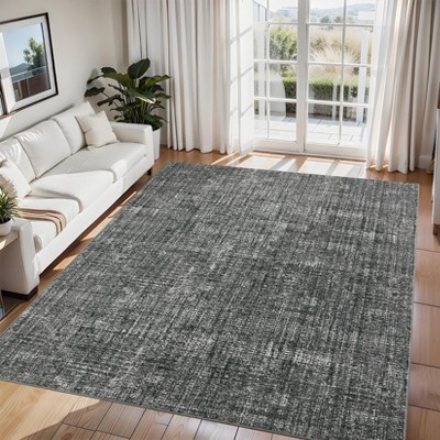 Washable Living Room Rugs Farmhouse Rug Modern Solid Carpet Soft Non Slip Low Pile Rug for Bedroom Dining Room