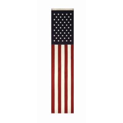 Storied Home 20" x 96" Vertical Flag Wall Tapestry Red/White: Patriotic Decor, Indoor/Outdoor Use, No Assembly Required