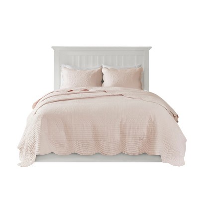 GlasFlength Bedding Sets 3 Piece Exquisite Lovely Reversible Scalloped Edge Quilt Set Seafoam King Cal King, Blue, 17.72"*15.35"*7.87"