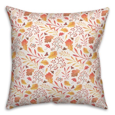 Creative Products Watercolor Fall Leaves 16 x 16 Spun Poly Pillow