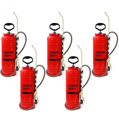 Chapin 5 Pack Concrete Garden Sprayer, Tri-Poxy Industrial Open Head 3.5 Gal, Red - Portable Steel Pump Spray for Lawn, Plants, Yard, and Gardening