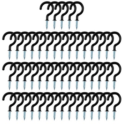 Unique Bargains Metal Home Vinyl Coated Screws in Cup Ceiling Hooks 50 Pcs