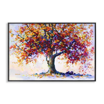 Stupell Industries Heartfelt Hues Tree Black Framed Giclee Art