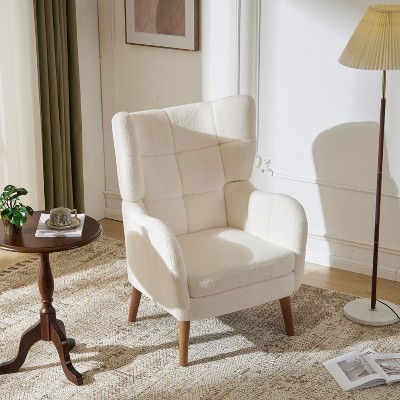 PAGED Accent Chair Upholstered Living Room Chairs with Wood Frame, Comfy Chair for Living Room, Study