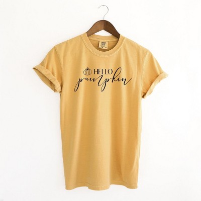 Simply Sage Market Women's Hello Pumpkin Short Sleeve Garment Dyed Tee