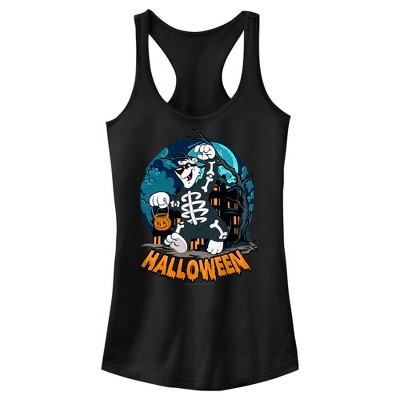 Juniors Womens ICEE Bear Halloween Scare Racerback Tank Top
