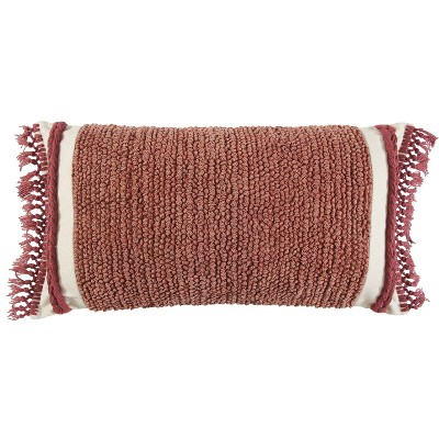 14"x26" Oversized Poly Filled Textured Solid Lumbar Throw Pillow - Rizzy Home