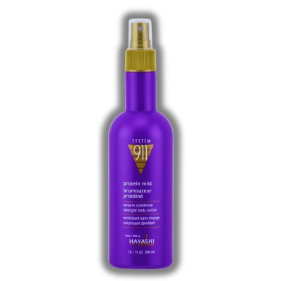 Hayashi System 911 Protein Mist Leave-In Conditioner - Detangler Body Builder | Odor Elimination & shine Boosting (10.1 oz)