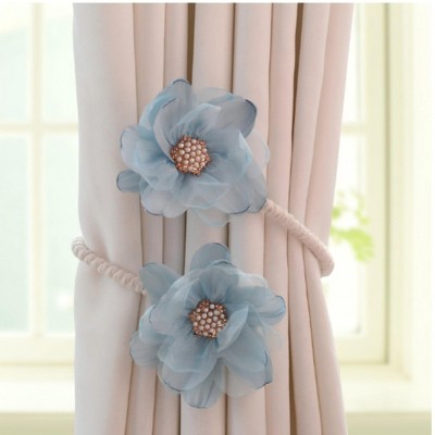 Simple Cute Begonia Flower Curtain Tieback 2 Pieces-Tree City