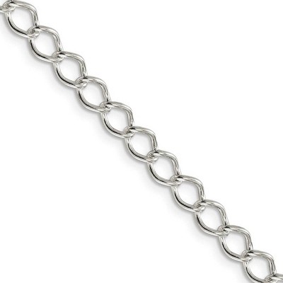 Black Bow Jewelry 5.75mm Sterling Silver Solid Fancy Open Curb Chain Necklace