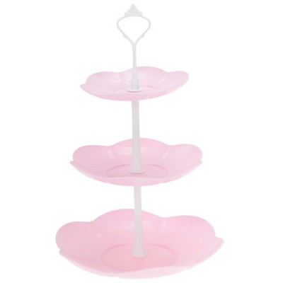 Unique Bargains Petal-shaped 3-Layer Dessert Cupcake Stand with Layered Serving Tray for Pastries Donuts and Fruits