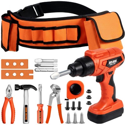 Joyfy 19Pcs Kids Tool Set, Pretend Play Toddler Power Toy Tool with Construction Tool Belt for Boy Girl, Birthday Gift Ages 2 3 4 5 6 7 Years Old