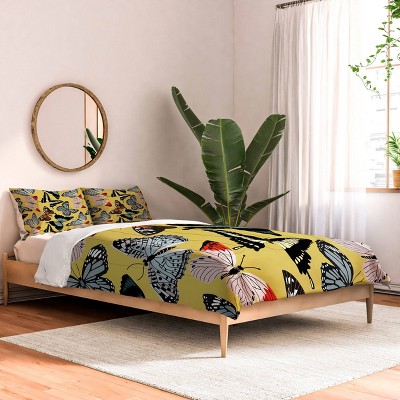 Deny Designs Emanuela Carratoni Boho Butterflies Queen/Full Comforter and Sham Set (2-3pc Set)