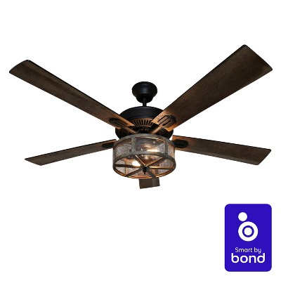 52" Oil Rubbed Bronze Wi-Fi Smart Lighted Ceiling Fan - River of Goods: Remote & Reversible Blades