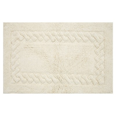 Knightsbridge Chain Bath Rug Cotton Non Skid Back, Ivory