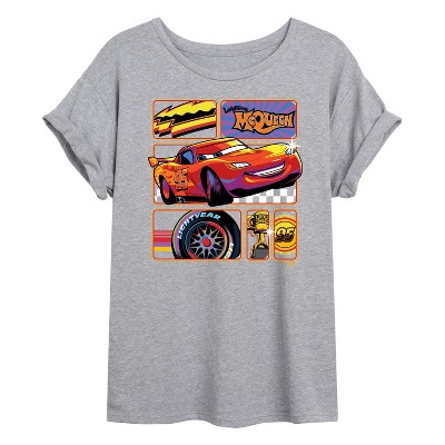Women's - Disney - Lightning McQueen Best Trophies Oversized Graphic T-Shirt