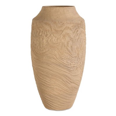 Uttermost Handcrafted Terracotta Sculptural Form Sandstone Flow Vase Large